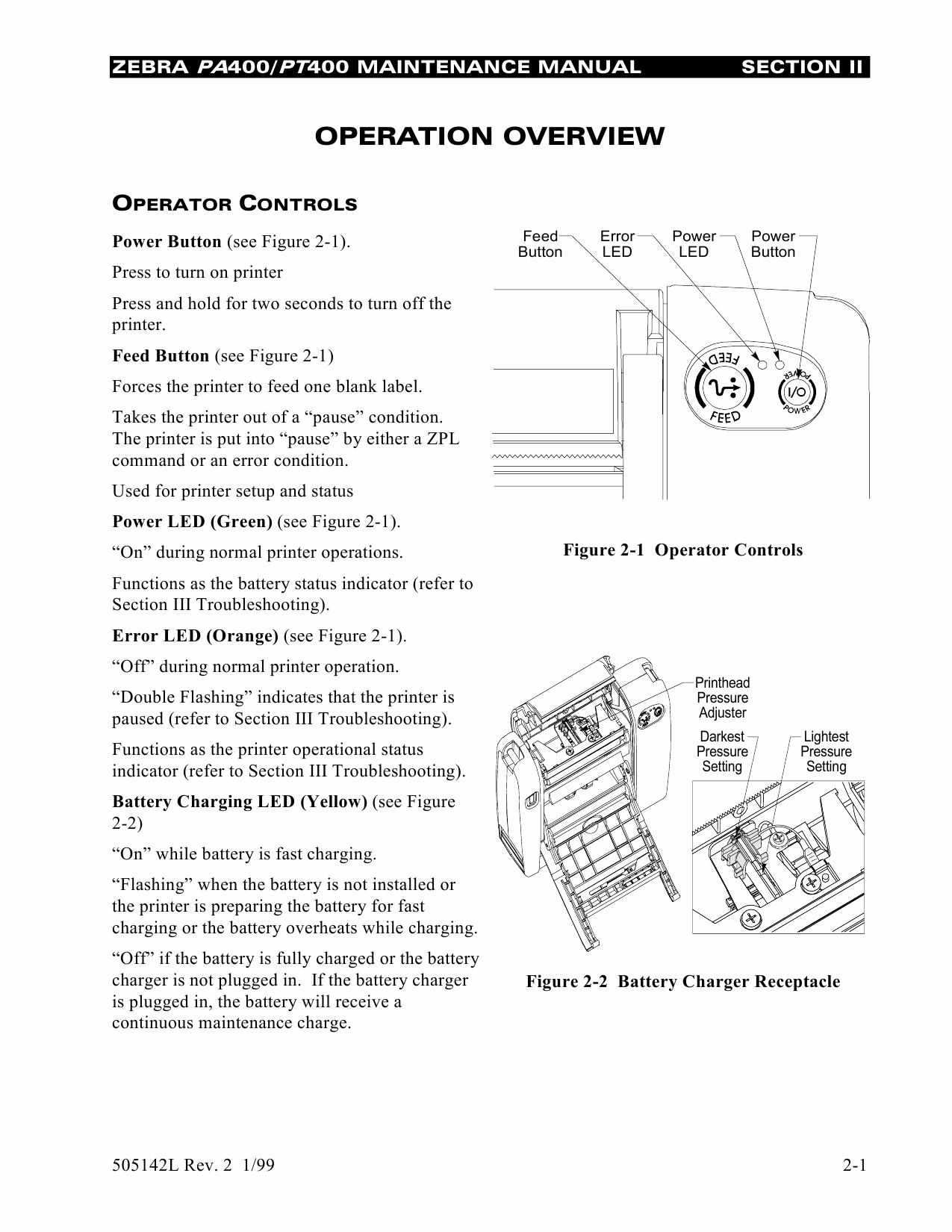 Zebra Label PA400 PT400F Maintenance Service Manual-2